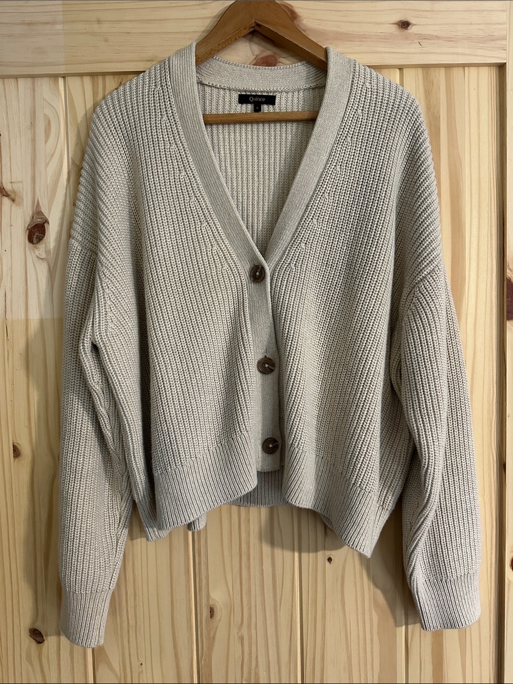 100% Organic Cotton Fisherman Boxy Cropped Cardigan